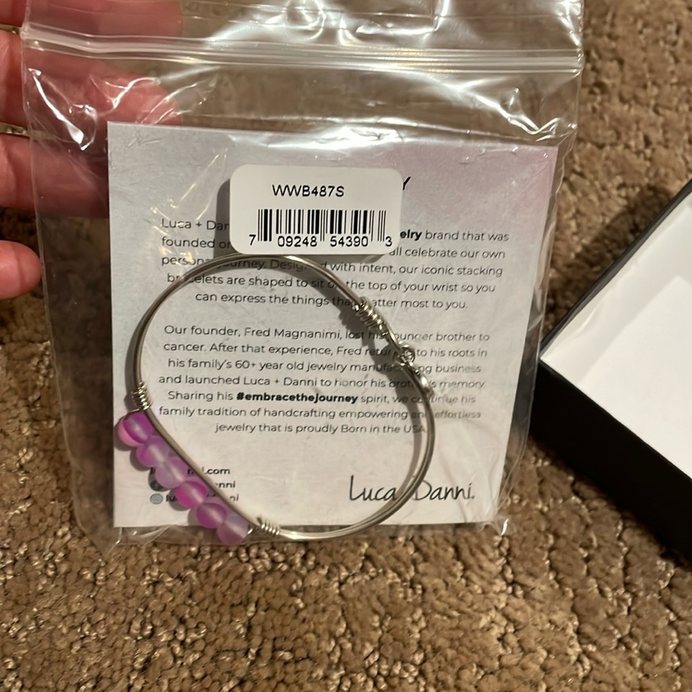 Luca + Danni Silver Bracelet with Purple Beads